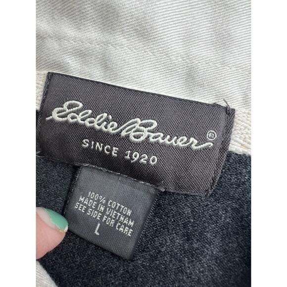 Eddie Bauer Shirt Mens Rugby Polo Long Sleeve Striped Collared Size Large - Picture 6 of 7